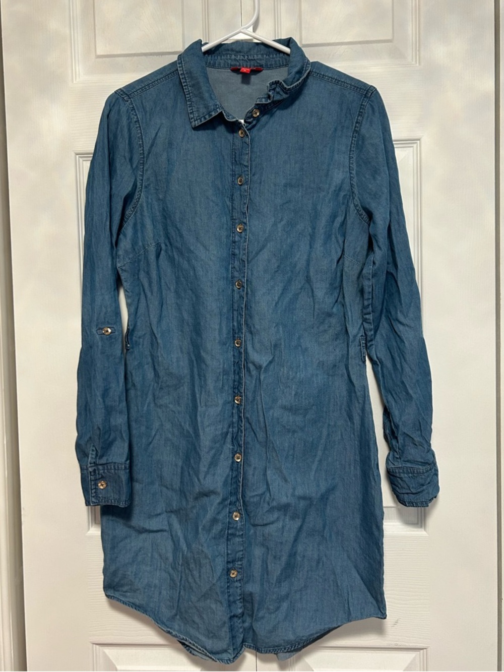 Guess Blue Denim Long Sleeve Shirt Dress